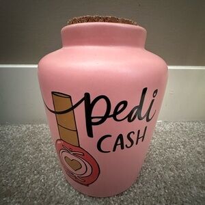 New Hallmark “pedi cash” jar with cork lid piggy bank